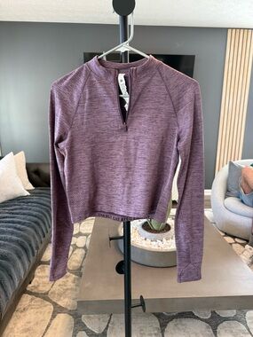 lululemon athletica Heathered Plum Half-Zip Mockneck Top